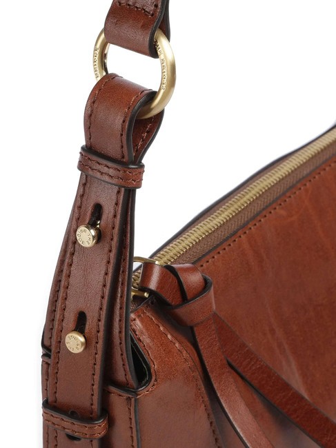 FEDORA Sac bandouli&egrave;re en cuir &agrave; rabat MARRON - Sacs pour Femme