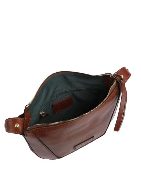 FEDORA Sac bandouli&egrave;re en cuir &agrave; rabat MARRON - Sacs pour Femme
