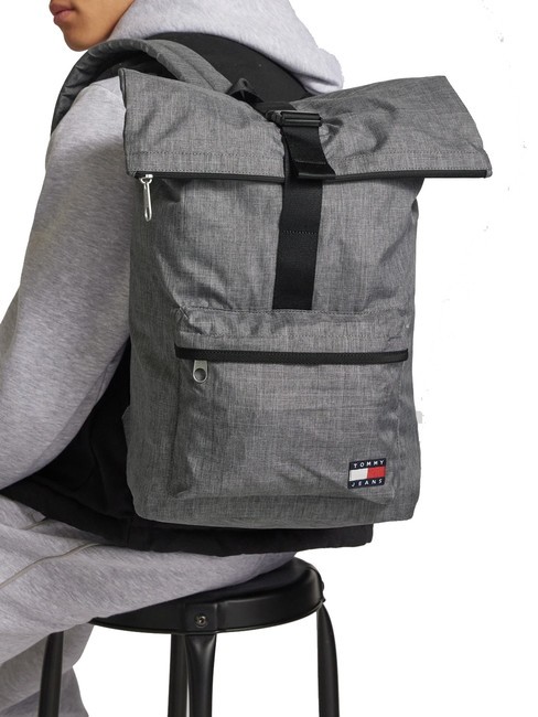 TOMMY JEANS ESSENTIAL DAILY  Sac à dos à roulettes gris zinc - Sacs à dos pour ordinateur portable