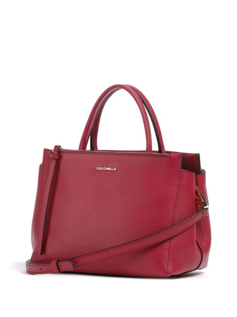 ARLETTIS Sac &agrave; main en cuir martel&eacute; sangria - Sacs pour Femme