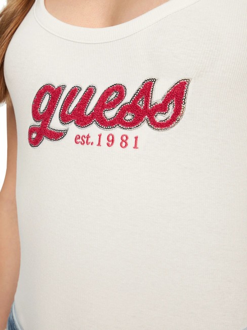 CHENILLE LOGO  Haut en coton blanc pur - T-shirt