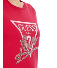 GUESS SS CN TRIANGLE LOVE T-shirt en coton rouge sauvage - T-shirt - 3