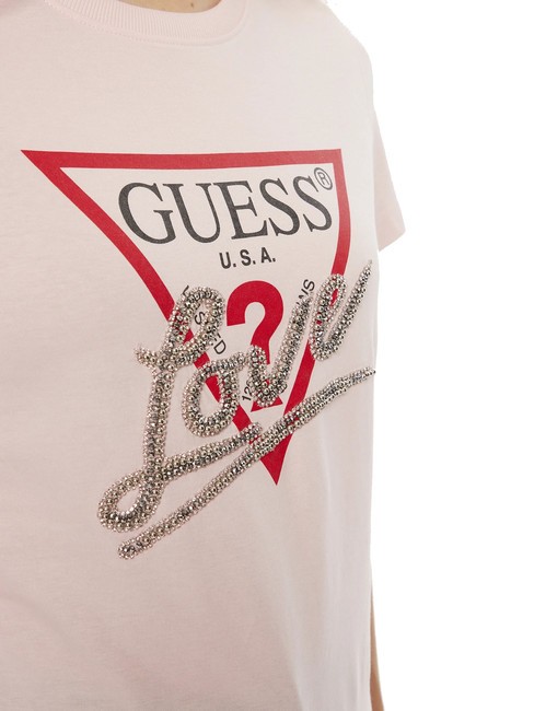 SS CN TRIANGLE LOVE T-shirt en coton rose discret - T-shirt