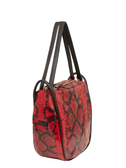 TRIO Sac à dos en cuir de python St python rouge - Sacs pour Femme
