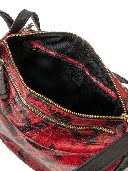TRIO Sac à dos en cuir de python St python rouge - Sacs pour Femme