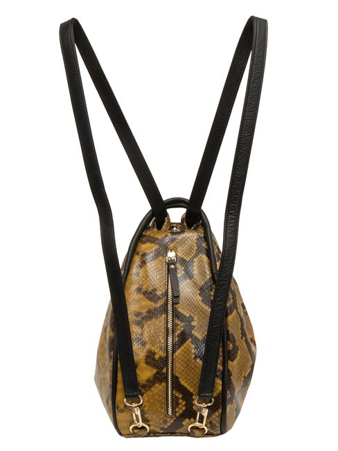 TRIO Sac à dos en cuir de python St python marron - Sacs pour Femme