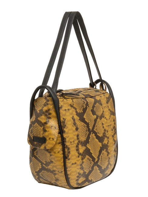 TRIO Sac à dos en cuir de python St python marron - Sacs pour Femme