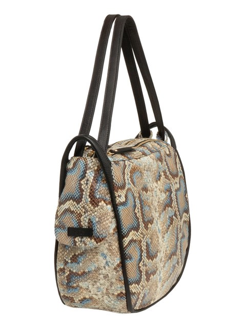 TRIO Sac à dos en cuir de python St python gris - Sacs pour Femme
