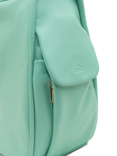 TRIO Sac à dos en cuir nappa vert sauge clair - Sacs pour Femme