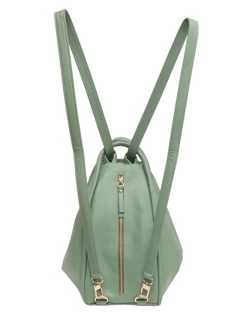 TRIO Sac &agrave; dos en cuir nappa vert sauge - Sacs pour Femme