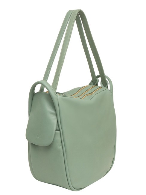 TRIO Sac &agrave; dos en cuir nappa vert sauge - Sacs pour Femme