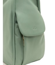 LESAC TRIO Sac &agrave; dos en cuir nappa vert sauge - Sacs pour Femme - 7
