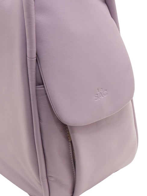 TRIO Sac à dos en cuir nappa lilas - Sacs pour Femme