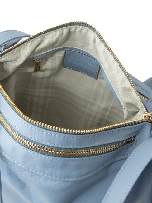 TRIO Sac à dos en cuir nappa bleu ciel - Sacs pour Femme
