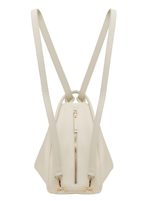 TRIO  Sac à dos en cuir martelé blanc - Sacs pour Femme