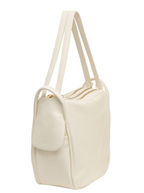 TRIO  Sac à dos en cuir martelé blanc - Sacs pour Femme