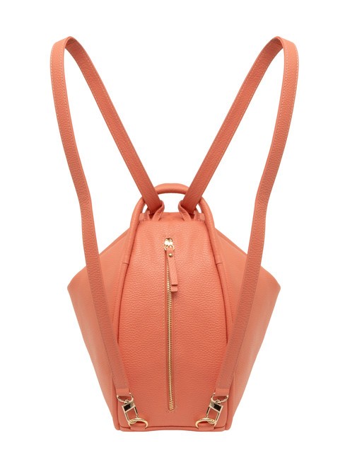 TRIO  Sac à dos en cuir martelé saumon - Sacs pour Femme