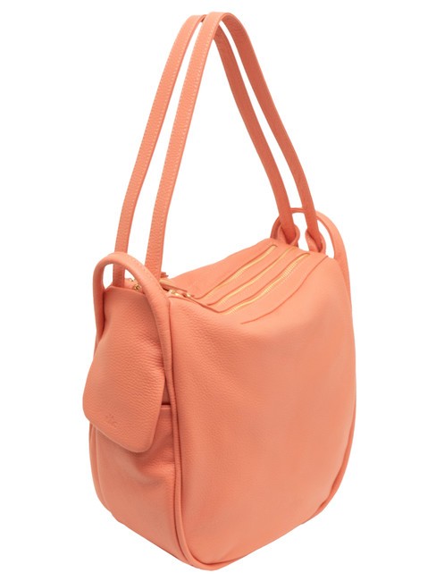 TRIO  Sac à dos en cuir martelé saumon - Sacs pour Femme