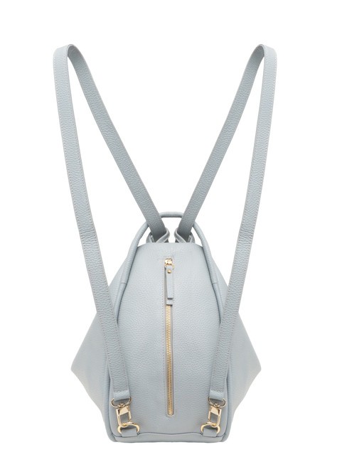 TRIO  Sac à dos en cuir martelé bleu poudre - Sacs pour Femme