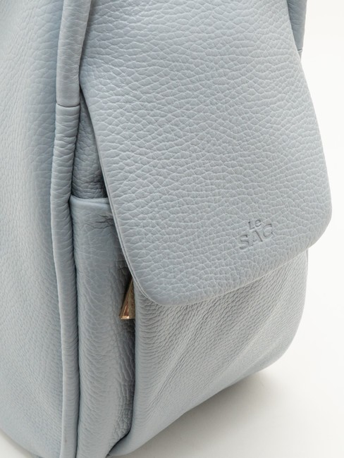 TRIO  Sac à dos en cuir martelé bleu poudre - Sacs pour Femme