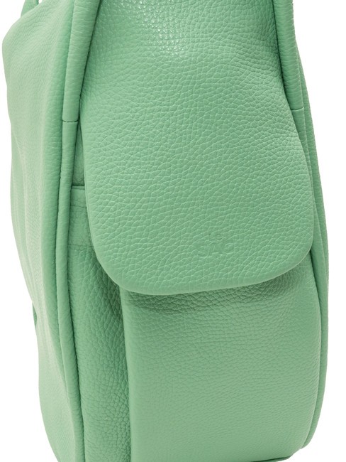 TRIO  Sac à dos en cuir martelé vert - Sacs pour Femme