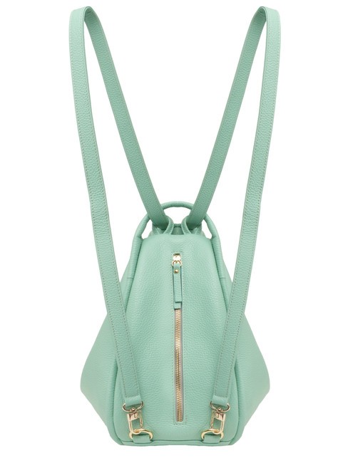 TRIO  Sac à dos en cuir martelé vert aqua clair - Sacs pour Femme