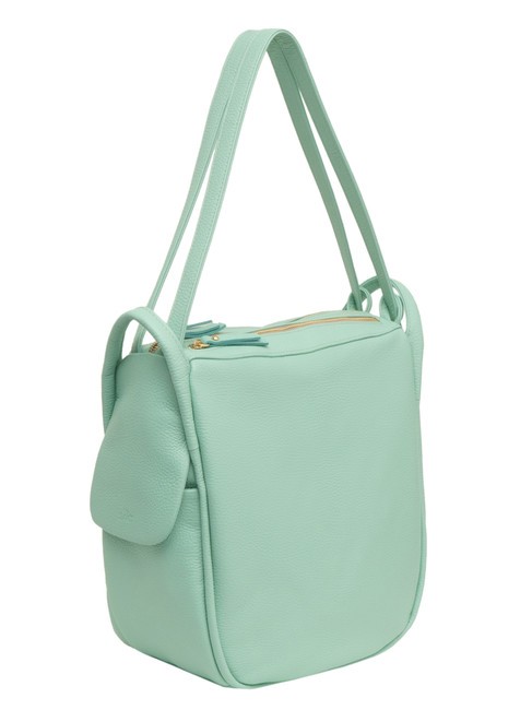 TRIO  Sac à dos en cuir martelé vert aqua clair - Sacs pour Femme