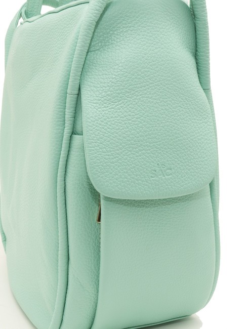 TRIO  Sac à dos en cuir martelé vert aqua clair - Sacs pour Femme