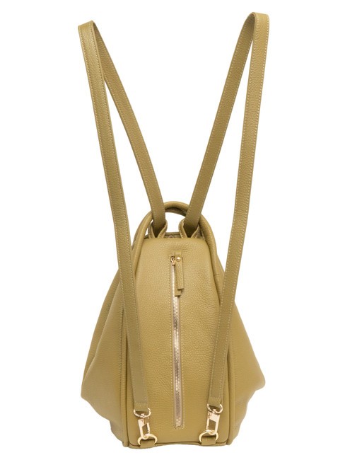 TRIO  Sac à dos en cuir martelé moutarde - Sacs pour Femme