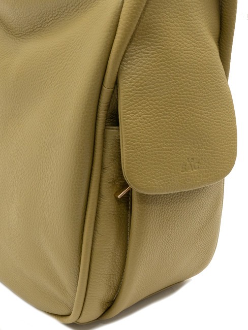 TRIO  Sac à dos en cuir martelé moutarde - Sacs pour Femme