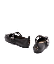 PINKO GIOIA Ballerines en cuir à deux brides limousine noire - Chaussures Femme - 3