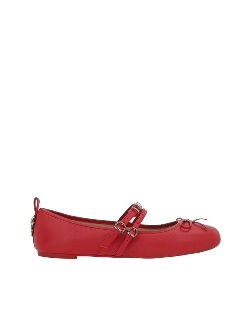 GIOIA Ballerines en cuir à deux brides rouge - Chaussures Femme