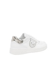 PINKO MANDY Senakers en cuir blanc/argent - Chaussures Femme - 4