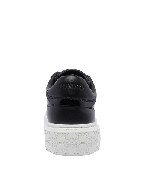 YOKO Baskets à plateforme en cuir limousine noire - Chaussures Femme