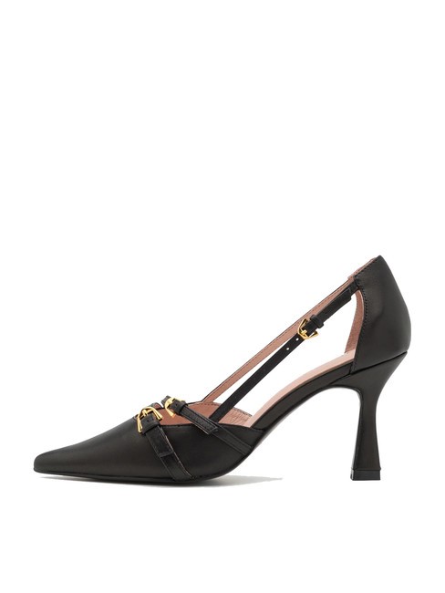 FERNANDA Escarpins en cuir &agrave; brides Noir - Chaussures Femme