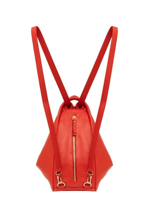 TRIO Sac à dos en cuir nappa rouge30 - Sacs pour Femme