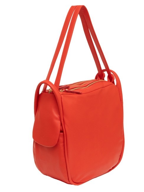 TRIO Sac à dos en cuir nappa rouge30 - Sacs pour Femme