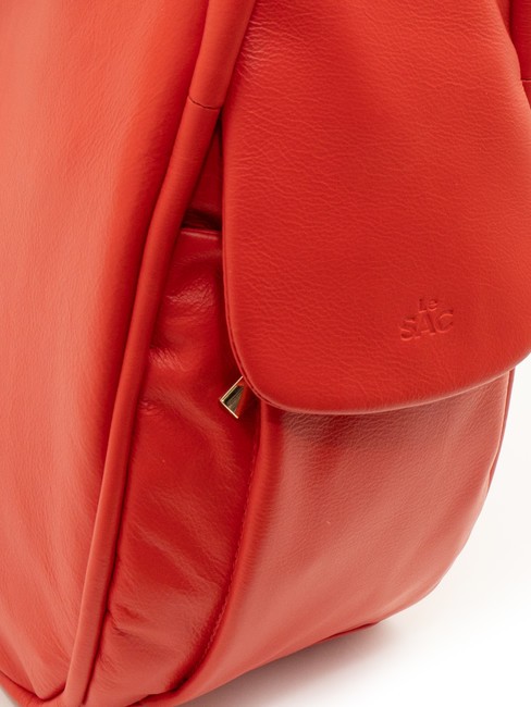 TRIO Sac à dos en cuir nappa rouge30 - Sacs pour Femme