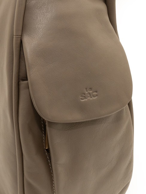 TRIO Sac à dos en cuir nappa boue - Sacs pour Femme
