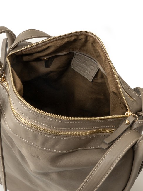 TRIO Sac à dos en cuir nappa boue - Sacs pour Femme