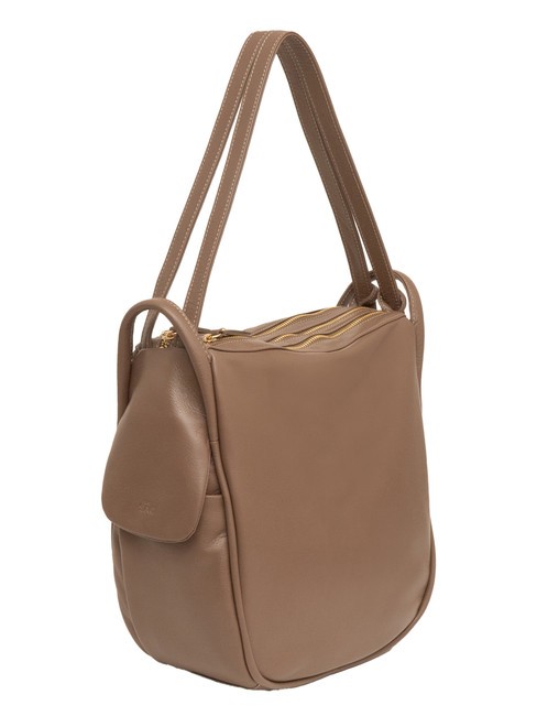 TRIO Sac à dos en cuir nappa brun - Sacs pour Femme