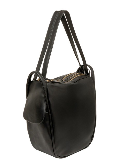 TRIO Sac &agrave; dos en cuir nappa noir19 - Sacs pour Femme