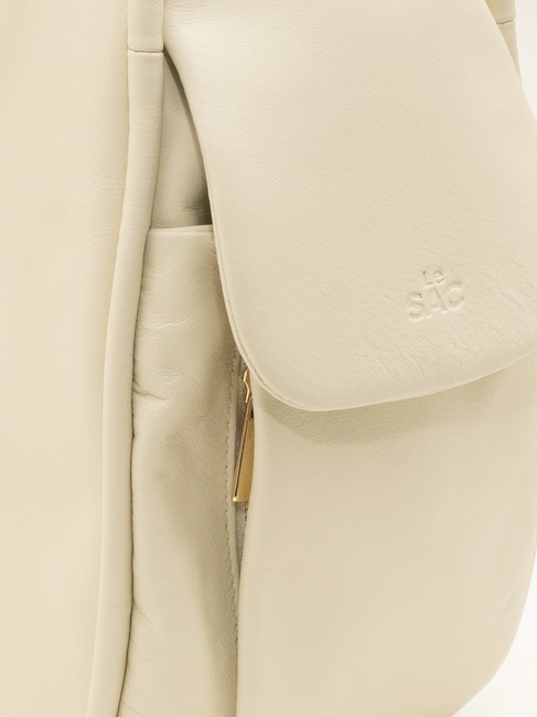 TRIO Sac à dos en cuir nappa crème - Sacs pour Femme
