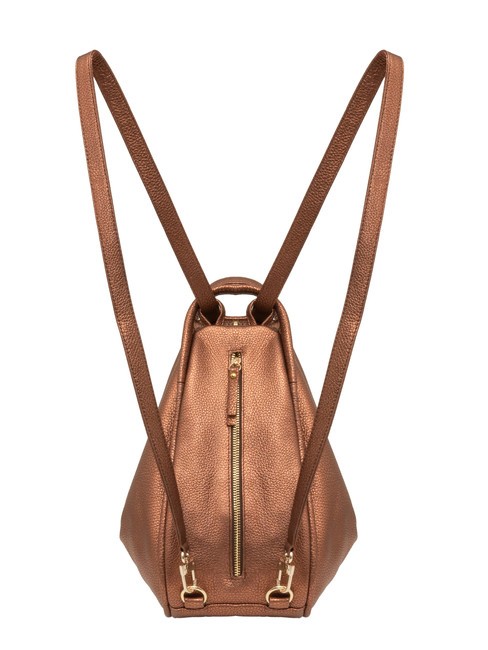 TRIO Sac à dos en cuir métallisé bronze - Sacs pour Femme