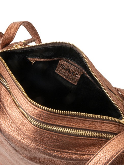 TRIO Sac à dos en cuir métallisé bronze - Sacs pour Femme