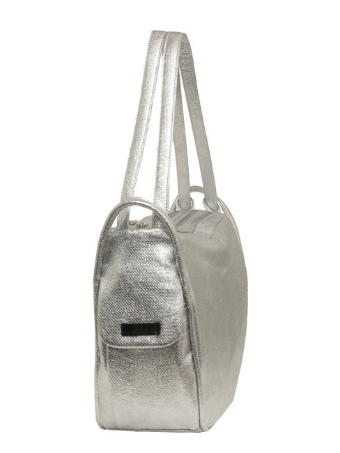 TRIO Sac à dos en cuir métallisé argent - Sacs pour Femme
