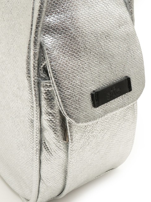 TRIO Sac à dos en cuir métallisé argent - Sacs pour Femme