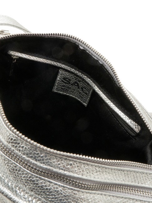 TRIO Sac à dos en cuir métallisé argent - Sacs pour Femme