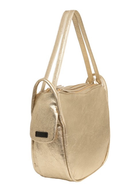 TRIO Sac à dos en cuir métallisé or - Sacs pour Femme