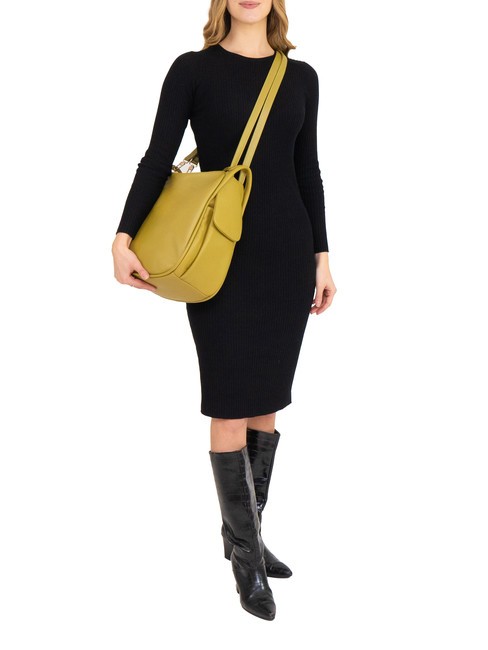 TRIO  Sac à dos en cuir martelé moutarde - Sacs pour Femme